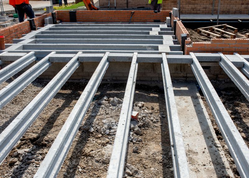 Steel Beams in Construction Site